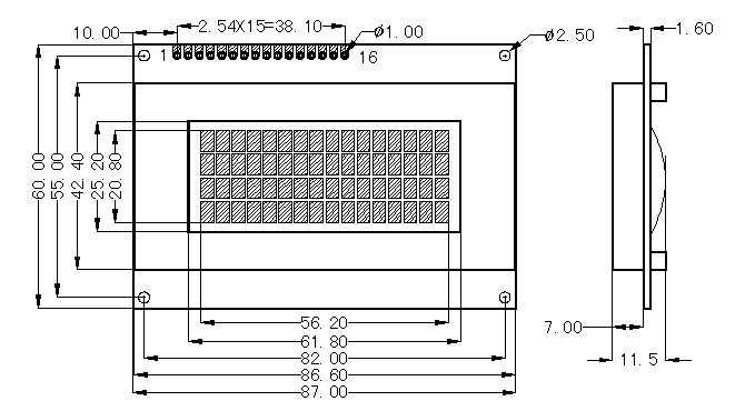 SMC1604A˜ַҺ@ʾģK(LCM)ʾDƬ